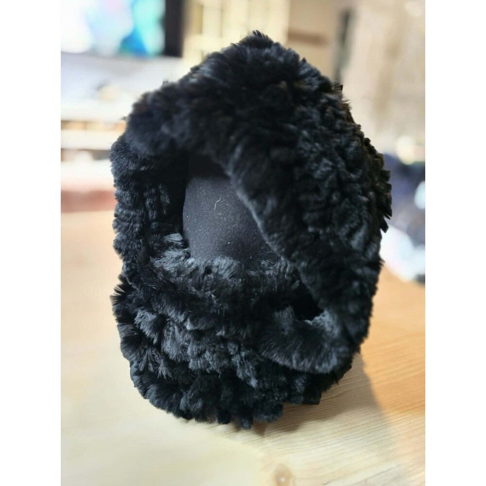Adrienne Landau Rabbit Fur Ski Mask One Size in black